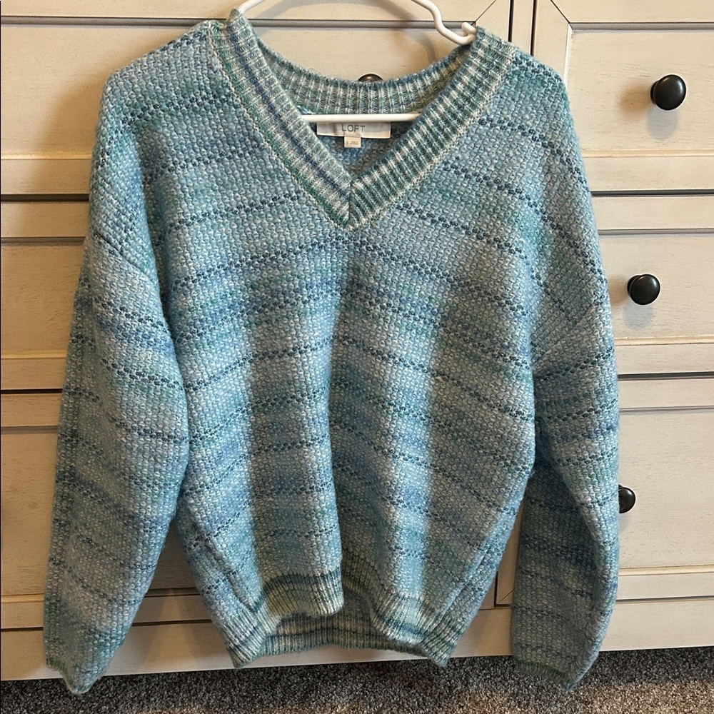 LOFT Blue V-Neck Sweater